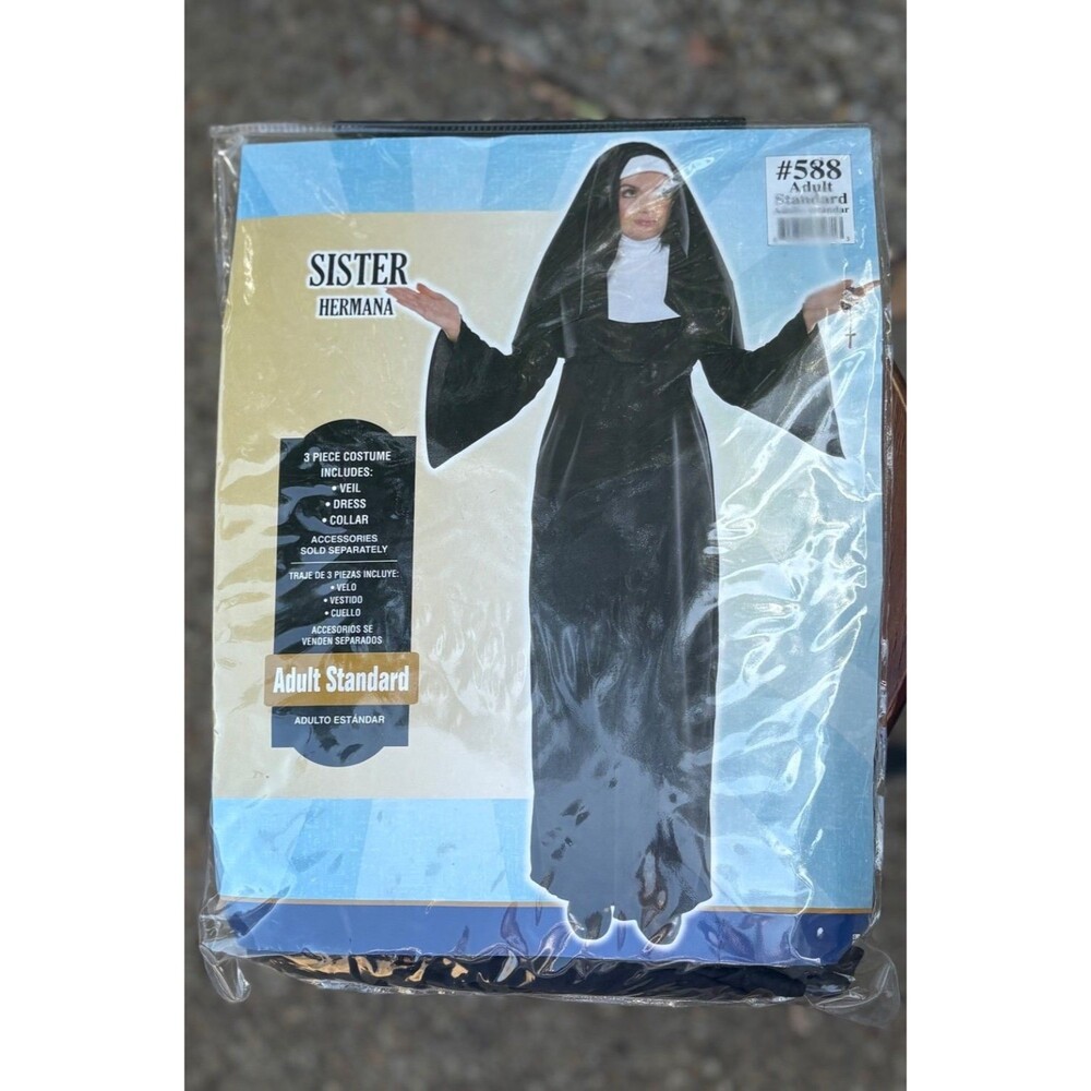 Amscan SISTER HERMANA SOEUR #588 Adult 3 PIECE COSTUME INCLUDES: VEIL DRESS